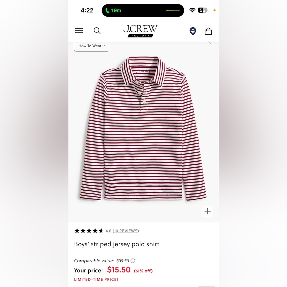 Boys striped polo shirt
